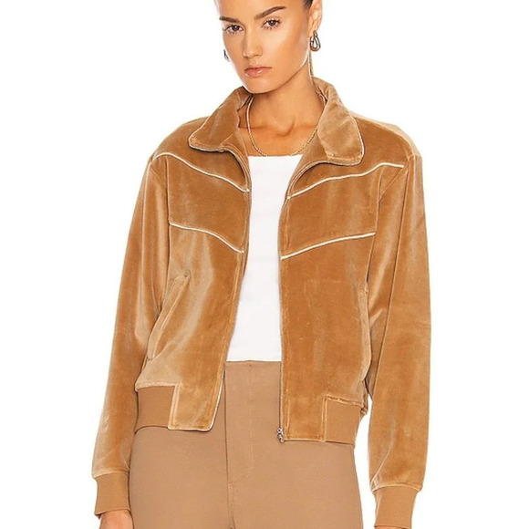 Nili Lotan Andreas Camel Velour Track Jacket M NWT - Picture 1 of 9